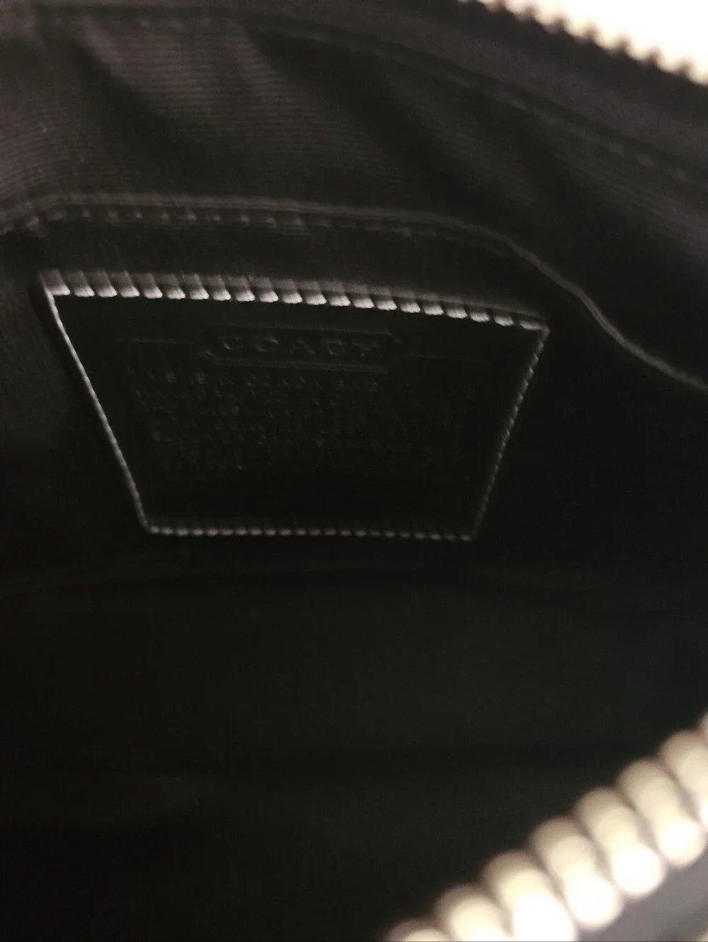 Coach Black Mini Leather Pouch with Zip - Picture 6 of 6